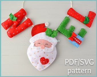 PDF +  SVG PATTERN: Christmas Garland. Felt Christmas Ornaments pattern.