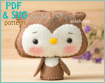 PDF PATTERN: Felt Owl. + SVG File.