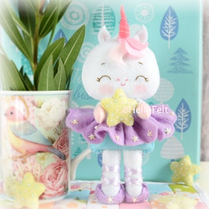 PDF PATTERN: Yuni the Unicorn Ballerina. Felt Doll Unicorn Ballerina Sewing PDF Pattern, Doll Pattern. Plush Pattern.Felt Animal Pattern image 7