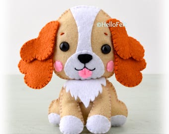 PDF + SVG PATTERN: Cocker Spaniel felt dog pattern. Felt cute dog. Plush dog pattern.Felt dog pattern.