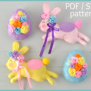PDF + SVG Pattern: Easter Garland, Tutorial and Pattern. Felt Garland. Felt PDF pattern.