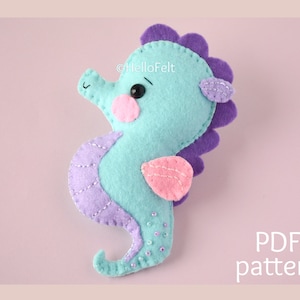 PDF PATTERN: Felt Seahorse. Felt Seahorse Plush Pattern.