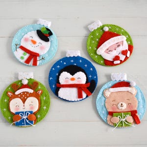 PDF SCHNITTMUSTER Set mit 5 Filz Ornamenten Muster. Baumschmuck. HalloFilz.
