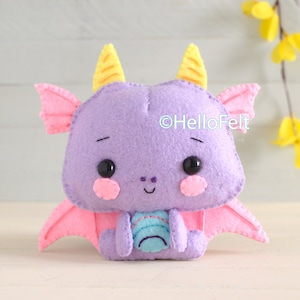 PDF PATTERN:  Lupin the Dragon. Dragon felt pattern.