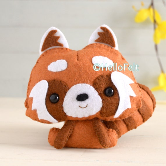 PDF PATTERN: Red Panda. Felt Red Panda Pattern. Felt Cute Animal