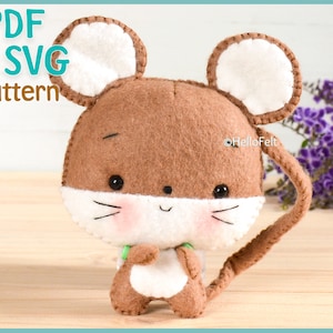 PDF PATTERN: Felt Mouse + SVG File.
