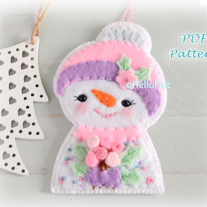 PDF PATTERN: Hanayuki. Felt Christmas Ornaments pattern. Tree ornaments.