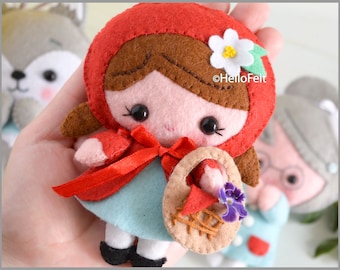 赤ずきん人形 PDF パターン フェルト 縫製 ぬいぐるみ パターン 面白い