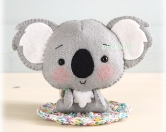 PDF PATTERN: Felt Koala. Felt Animal Pattern.