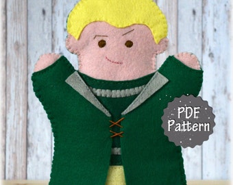 PDF PATTERN: Wizard Hand Puppet, PDF Pattern Felt Hand Puppet.