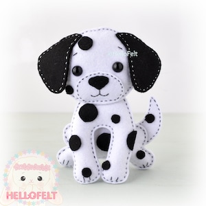 PDF- en SVG-PATROON: dalmatiër vilten hondenpatroon. Voelde schattige hond. Pluche hond pdf. Vilten hondenpatroon.