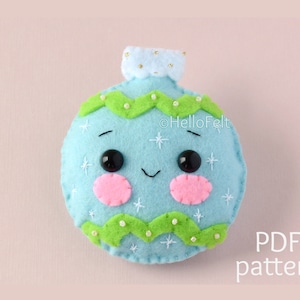 PDF パターン: かわいいクリスマス ボール。フェルトのクリスマス オーナメント パターン。ツリーのオーナメント。DIY。
