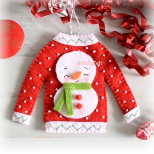 PDF PATTERN: Ugly Christmas Sweater. Felt Christmas Ornaments pattern. Tree ornaments. HelloFelt. image 5