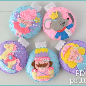 PDF PATTERN: The Nutcracker. Felt Christmas Ornaments pattern. Felt Nutcracker pdf pattern.