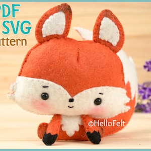 PDF PATTERN: Felt Fox. + SVG File.