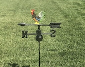 Cast Iron Rooster Weathervane, Weather Vane, Garden Decor, Ground Stack, Farm, Country, Farmhouse