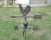 Cast Iron Rooster Weathervane, Weather Vane, Garden Decor, Ground Stack, Farm, Country, Farmhouse
