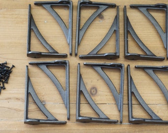 12 supports en fonte, supports pour étagère, support, supports, 4 1/2" X 3"