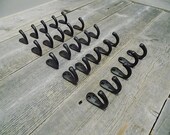 25 Black Coat Hooks Cast Iron Wall Mount Hat Hook Vintage Antique Look Small Cup Kitchen Bathroom Restoration Garage Organization Office