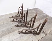 4 Antique Style Shelf Brackets, Cast Iron, Corbels, Braces 6 1 2 quot X 6