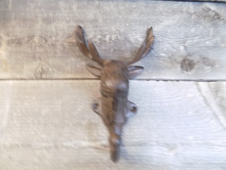4 Rustic Elk Moose Deer Head Hooks Cast Iron Coat Hook Rack Etsy