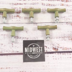 5 Small Cast Iron Bamboo Drawer Pulls, Handles, Drawer Pulls, Window Handles, Cabinet Pulls, Knobs, Hardware - By Midwest Craft House