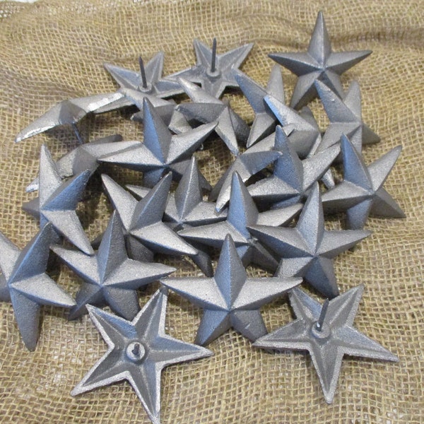 15 Cast Iron Nail Stars, 3 1/2" Wide, Clavos, Decorative Nails