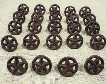 24 Cast Iron Pulls,  Drawer Pulls, 2" Wide, Knobs, Supply, Cabinet Knobs, Texas Star, Western
