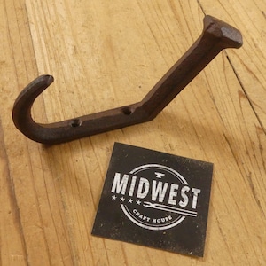 10 Railroad Spike Wall Hooks, Cast Iron Railroad Spike Coat Hooks, Railway Spike Wall Hooks, Rustic Railroad Hooks - By Midwest Craft House image 10