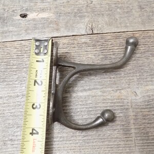 Rustic Cast Iron Coat Hooks (3 Pack) Rustic Dark Brown, Wall Mounted, Farmhouse Decorative, Heavy Duty Wall Hooks For Hanging Coats, Hats, Towels (Mounting Hardware Included