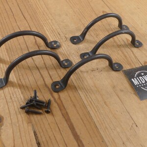 5 Drawer Pulls, Bin Pulls, 4 1/4" Long, Cabinet Handles, Kitchen, Bath, Small - By Midwest Craft House