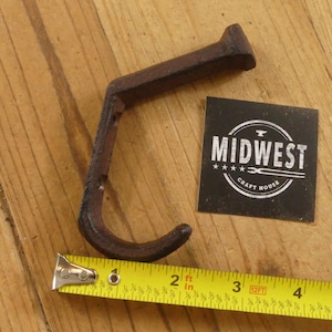 10 Railroad Spike Wall Hooks, Cast Iron Railroad Spike Coat Hooks, Railway Spike Wall Hooks, Rustic Railroad Hooks - By Midwest Craft House image 8