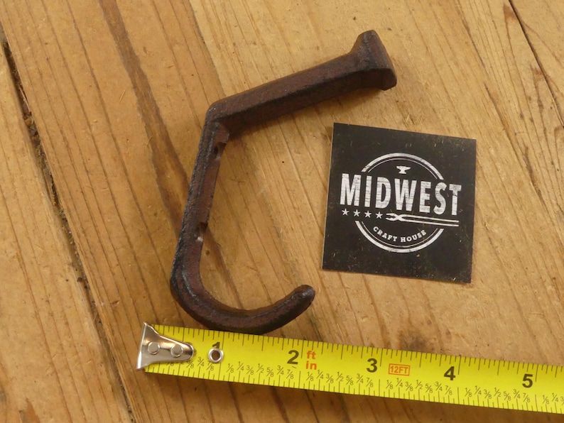 10 Railroad Spike Wall Hooks, Cast Iron Railroad Spike Coat Hooks, Railway Spike Wall Hooks, Rustic Railroad Hooks - By Midwest Craft House image 8