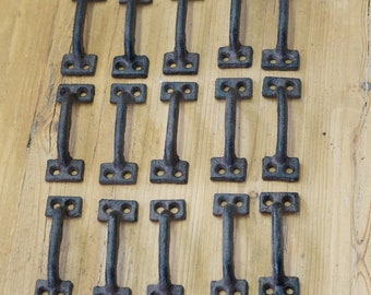 25 Cast Iron Handles, Small 3 5/8" Long, Rustic Drawer Pulls, Cupboard Handles, Restoration, Window Pull, Screen Door