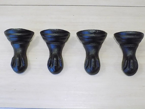 Set of 4 Cast Iron Antique Style Bath Tub Feet CLAW FOOT Black