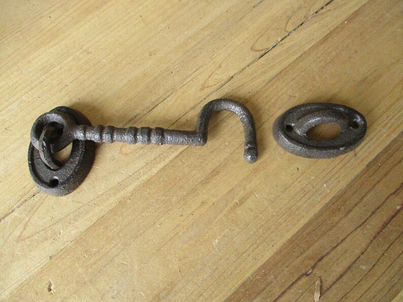 12 CAST IRON HOOK and Eye Latches Locks Door Lock Barn Door Etsy