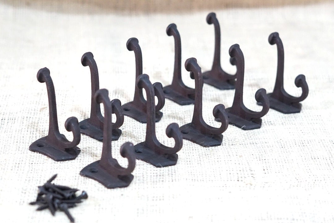 10 Hand Coat Hooks Traditional School Hook Matte Etsy