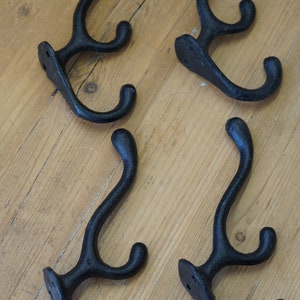 8 Cast Iron Black Hooks Coat Hat Hall Tree Rack Cabin Vintage - Etsy