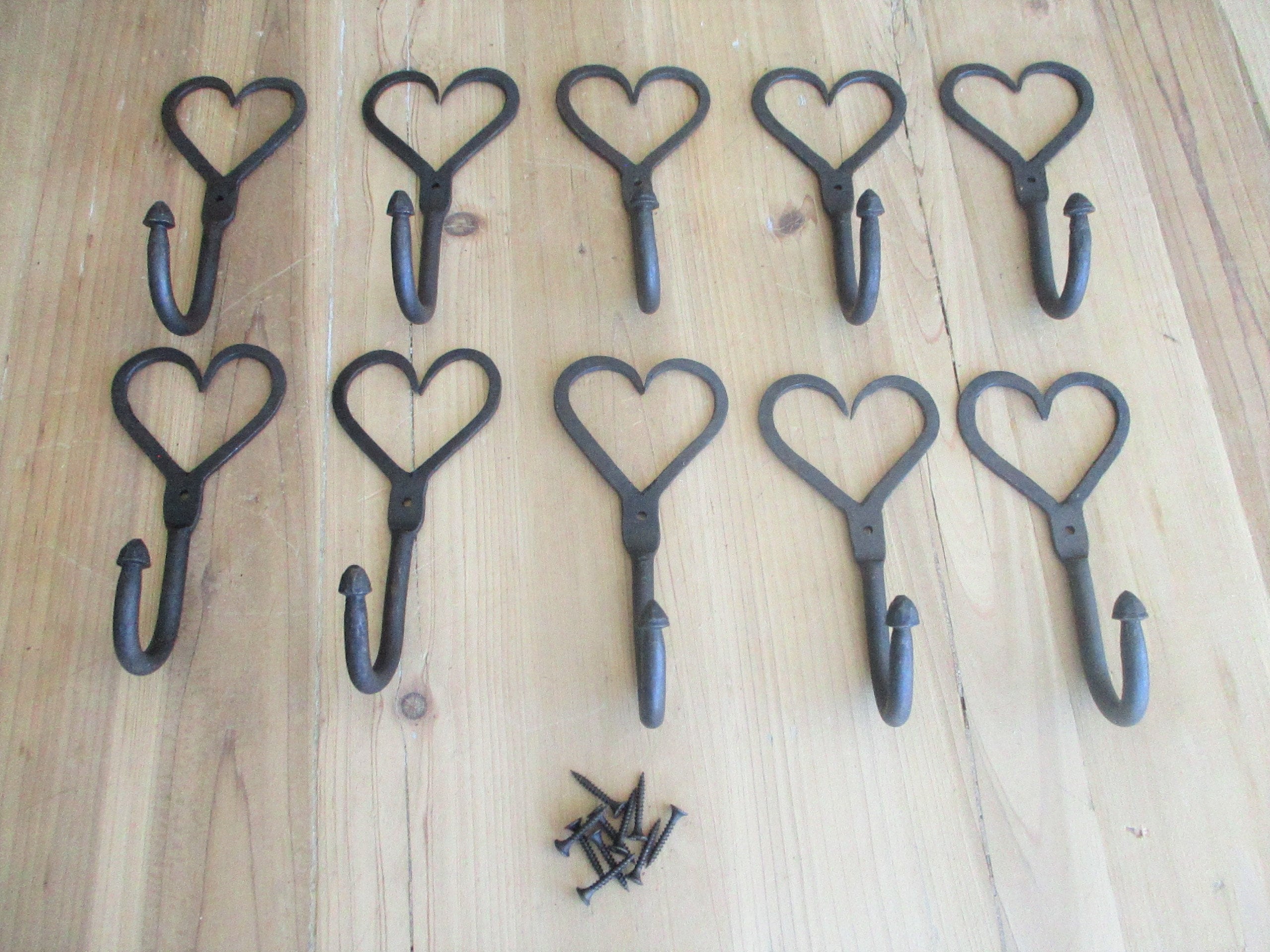 10 HAND Heart Shaped Coat Hook 6 1/4 Long Etsy