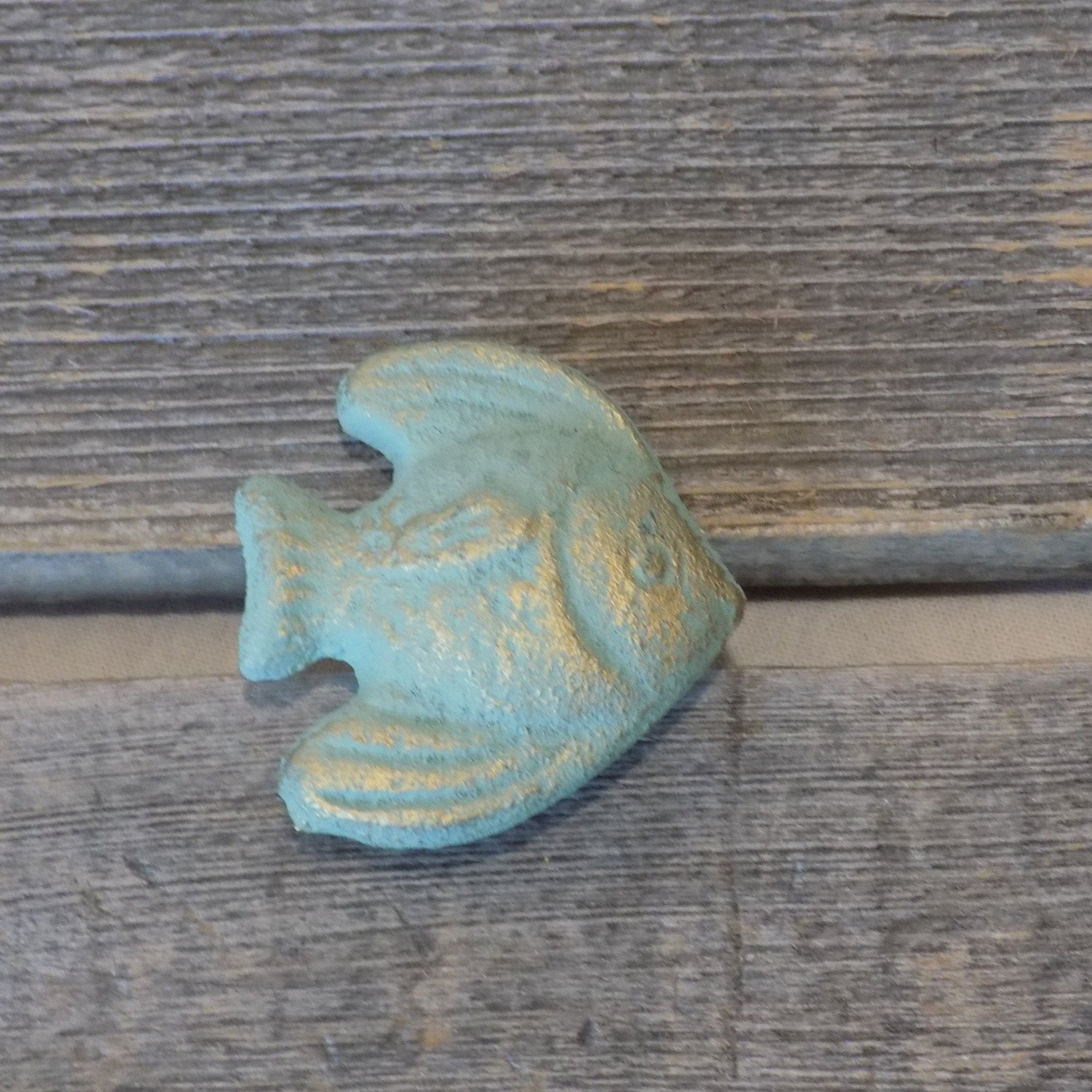 6 tiradores de pescado de hierro fundido con tornillos de | Etsy