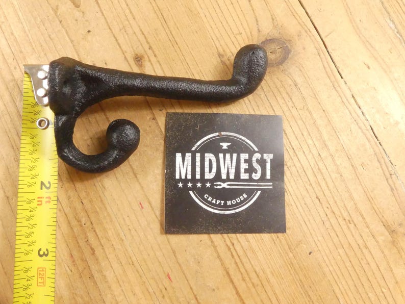 20 Black Cast Iron Coat Hooks – Rustic Schoolhouse Wall Hooks – Farmhouse Entryway Hardware – Vintage Looking Hook Set of 20 image 8