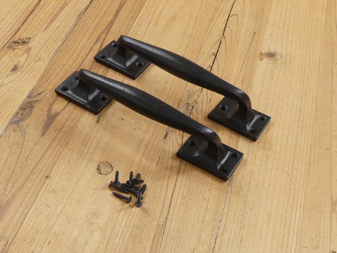 2-Pack Heavy Duty Cast Iron Handles Garden Barn Shed Door Pulls Home Door Decor