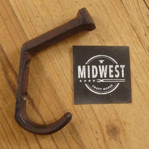 10 Railroad Spike Wall Hooks, Cast Iron Railroad Spike Coat Hooks, Railway Spike Wall Hooks, Rustic Railroad Hooks - By Midwest Craft House image 4