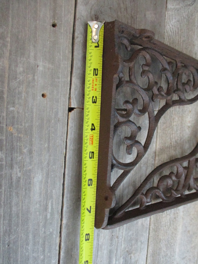 6 LARGE Cast Iron Shelf Brackets Corbels Rustic Vine Etsy