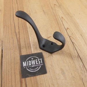 12 ganchos de hierro fundido negros de estilo escolar, gancho para sombreros, perchero, estilo primitivo, para vestíbulo - de Midwest Craft House imagen 4