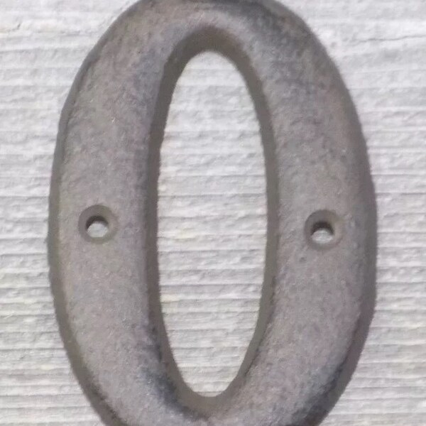 Number 2 Two Rustic BROWN Cast Iron Metal House Numbers