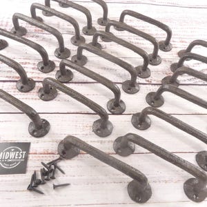 20 Cast Iron Drawer Pulls, Door Handles, Large, Rustic Brown Color, Vine, Grasp, Charcuterie Board Handles, Cabinet - By Midwest Craft House