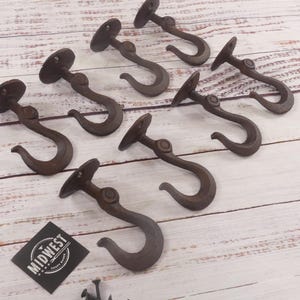 8 Ceiling Hooks, Plant Hooks, Garage Hooks, Coat Hooks, Man Cave Garage, Tow Chain Hook - By Midwest Craft House