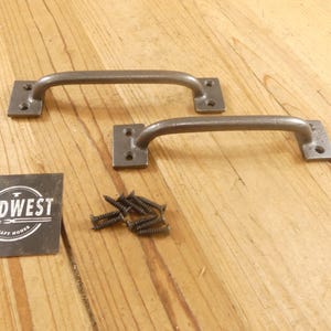 2 Cast Iron Handles, Door Pulls, 6" Long, Handles, Supply, Cabinet Pulls, Gate Handle, Iron, Charcuterie Board Handle