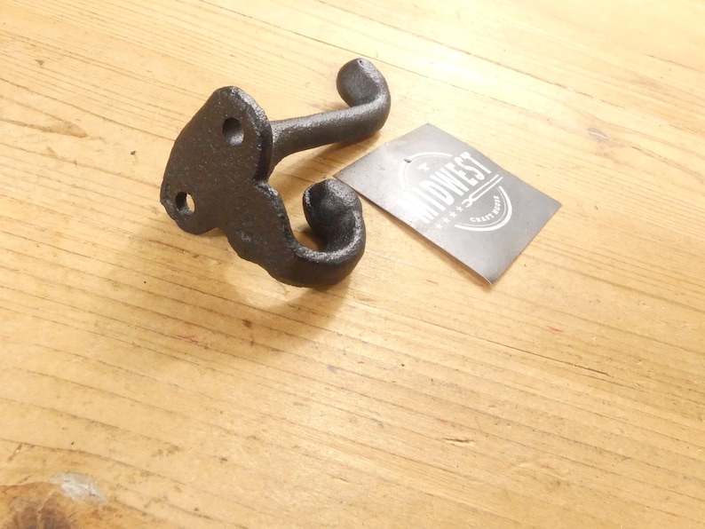 20 Black Cast Iron Coat Hooks – Rustic Schoolhouse Wall Hooks – Farmhouse Entryway Hardware – Vintage Looking Hook Set of 20 image 10